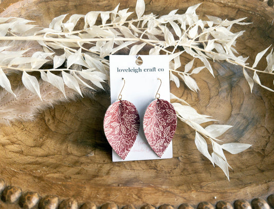 Anna Pinched Leather Petal Earrings