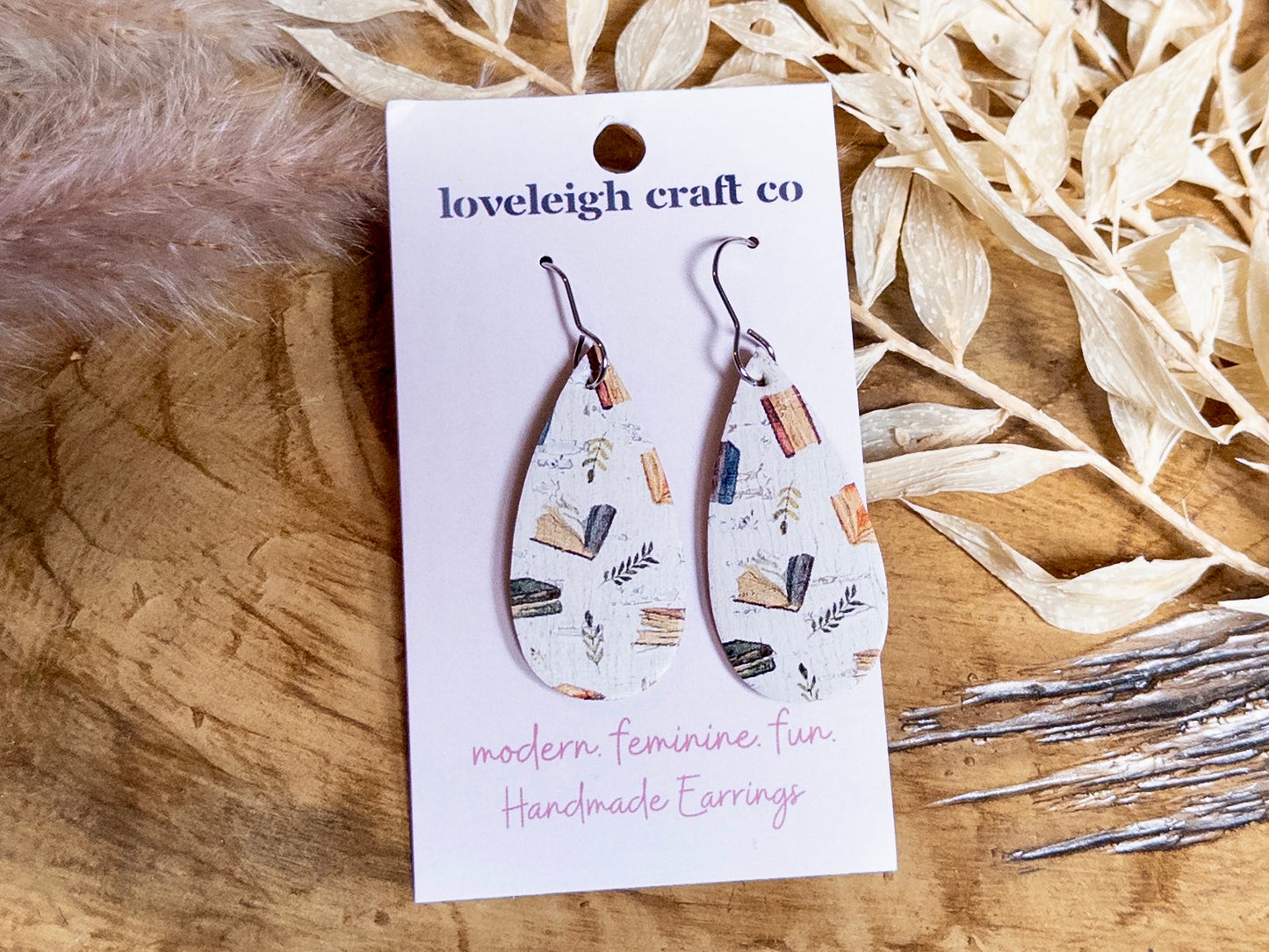 Slim Cork Teardrop Earrings