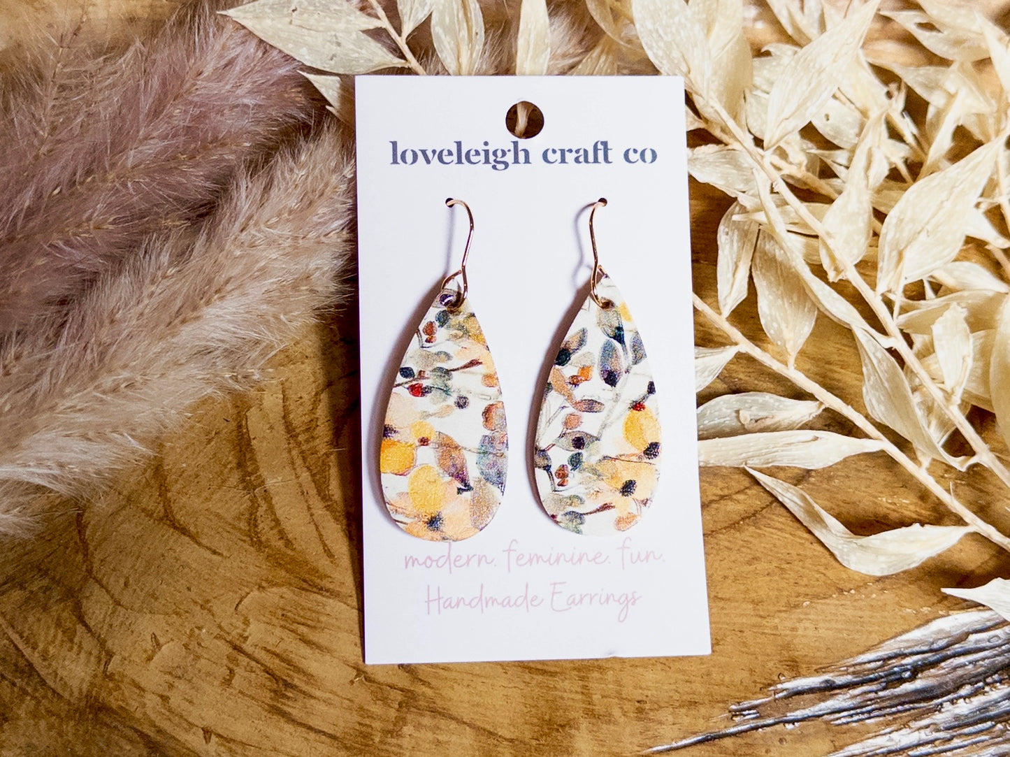 Slim Cork Teardrop Earrings