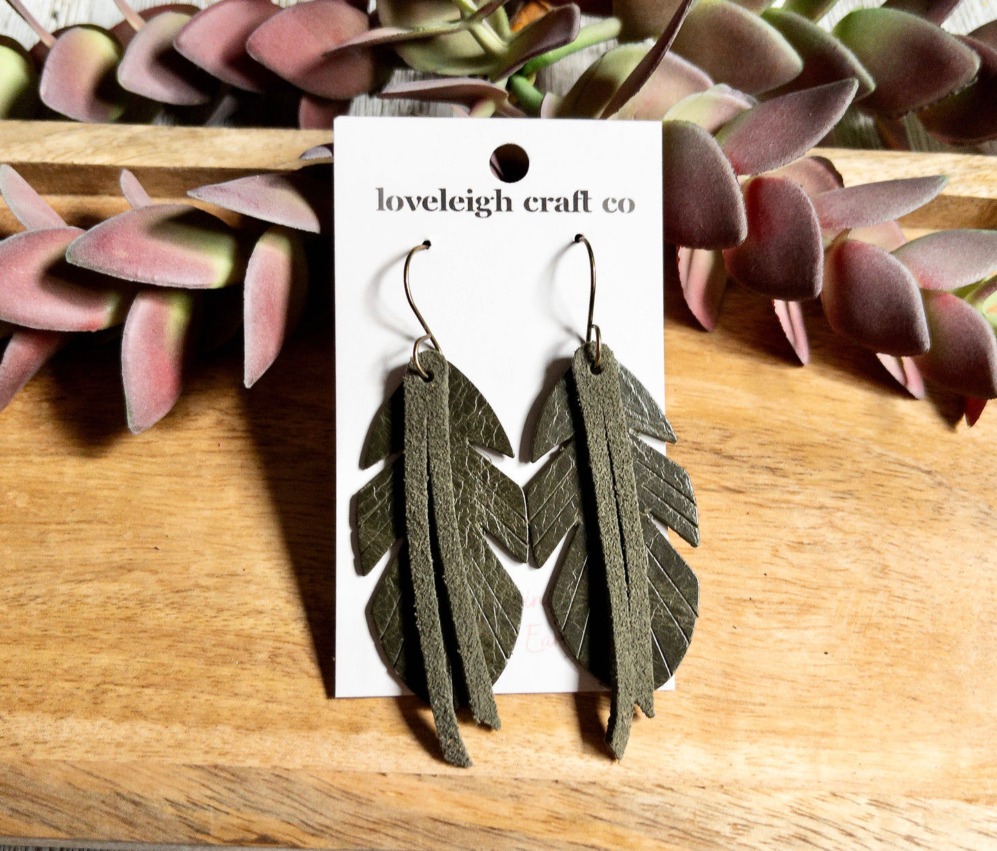 Nina Notched Feather Earrings