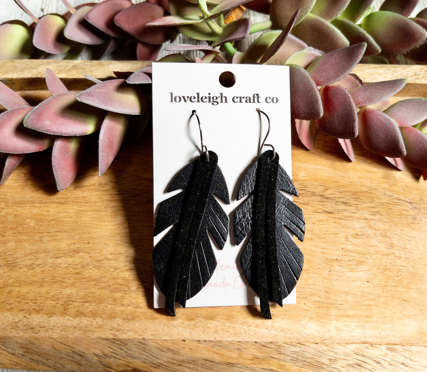 Nina Notched Feather Earrings