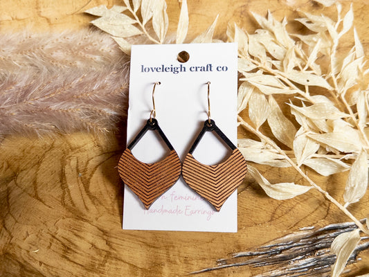 Fancy Wooden Petal Earrings