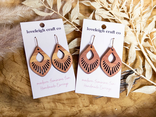 Petite Cedar Fancy Teardrop Earrings