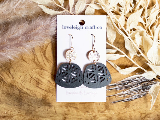 Cutout Trapezoid Wood Earrings
