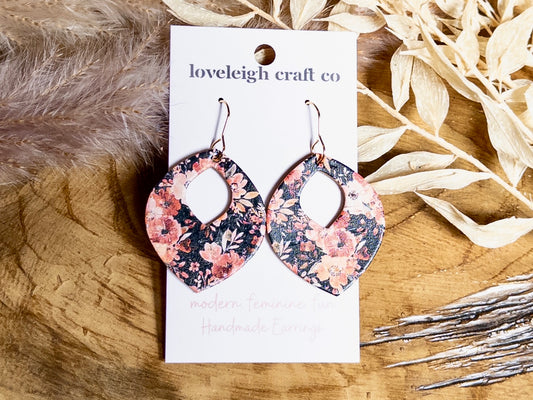 Chubby Open Petal Cork Earrings