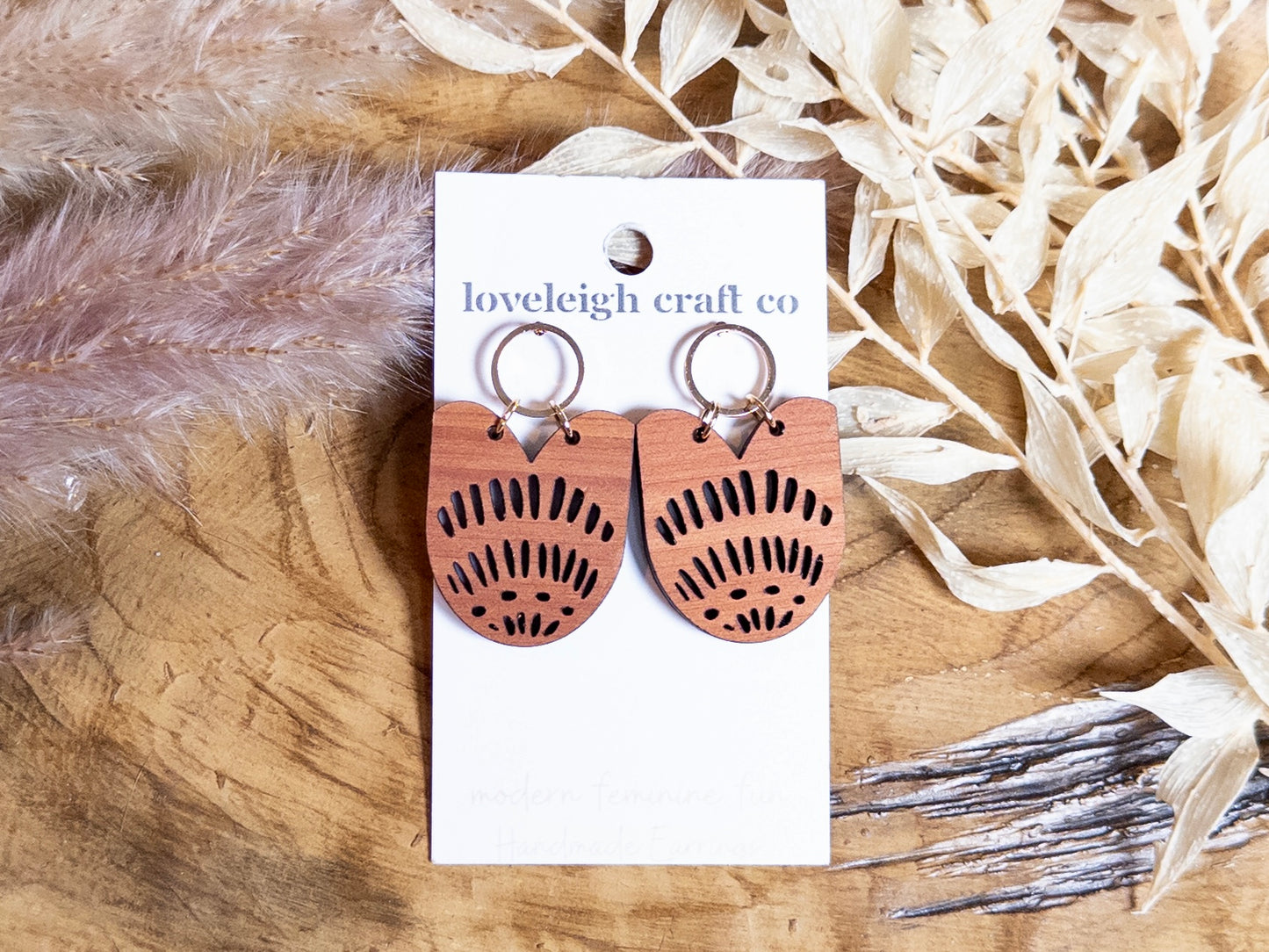 Inverse Arch Cedar Earrings