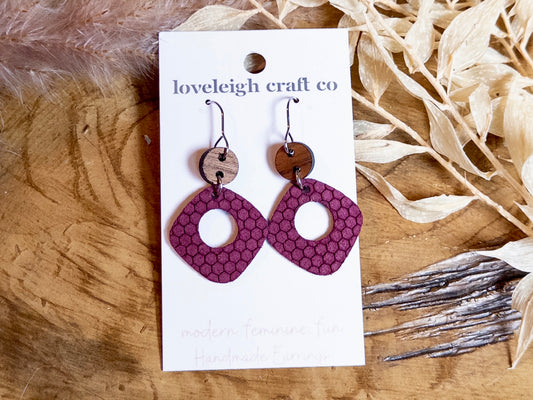 Geo Gem Leather Earrings