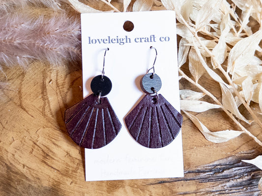 Fancy Fan Leather Earrings