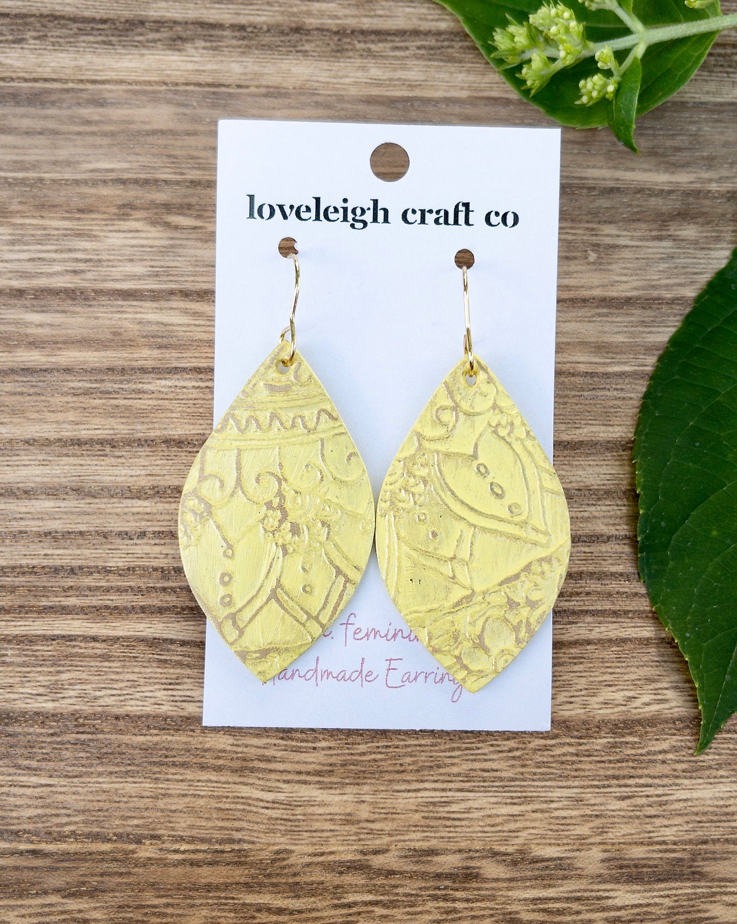 Hand Painted Marnie Frosted Lemon Filigree Earrings