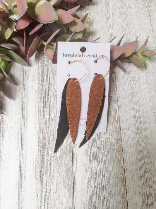 Audra Long Suede Feather Earrings